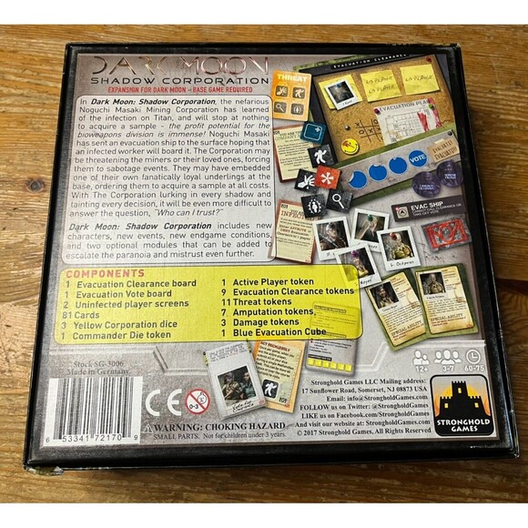 Stronghold Board Game Dark Moon Shadow Corporation Expansion Box - Picture 5 of 5